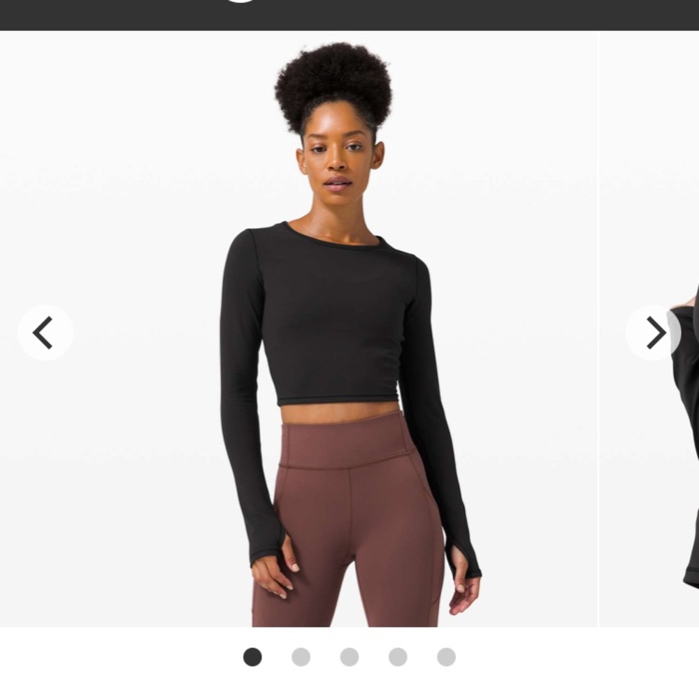 Lululemon Wunder Train Cropped Long Sleeve Shirt Black Size 4